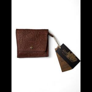 American Leather Co Veronica Bifold Wallet Brandy Tooled ALC2315 NWT